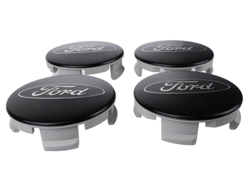 fits Ford Racing M-1096K-BCS fits Ford Car Black & Chrome Wheel Center Cap Kit - Satin