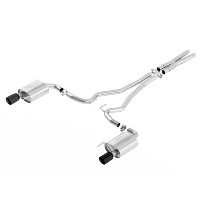 fits Ford 16-17 Racing M-5200-M8GB Mustang GT 5.0L Coupe /Convertible EC-Type Cat-Back Exhaust System Blk Chrome Tips