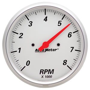 AutoMeter 1399 AutoMeter Gauge Tachometer 5in. 8K RPM In-Dash Arctic White