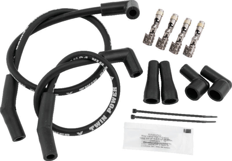 Twin Power 110116 Universal Custom Fit Black Ignition Wire Set