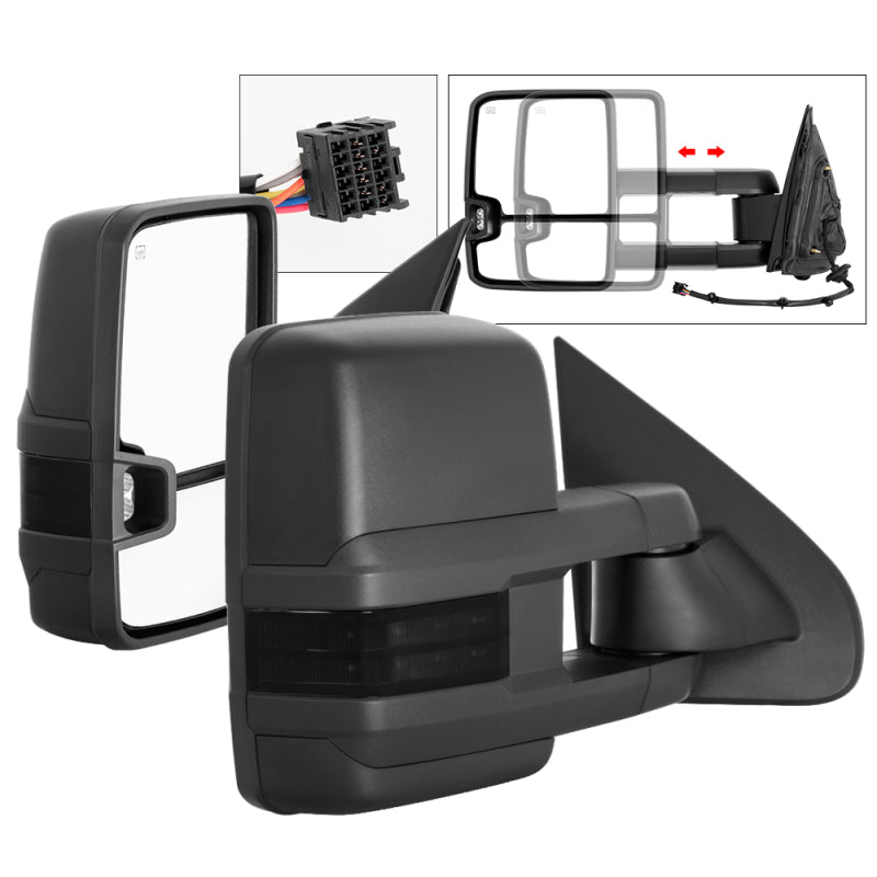 xTune 9936739 fits Chevy Silverado 14-16 Heated Smoke LED Signal Telescoping Mi