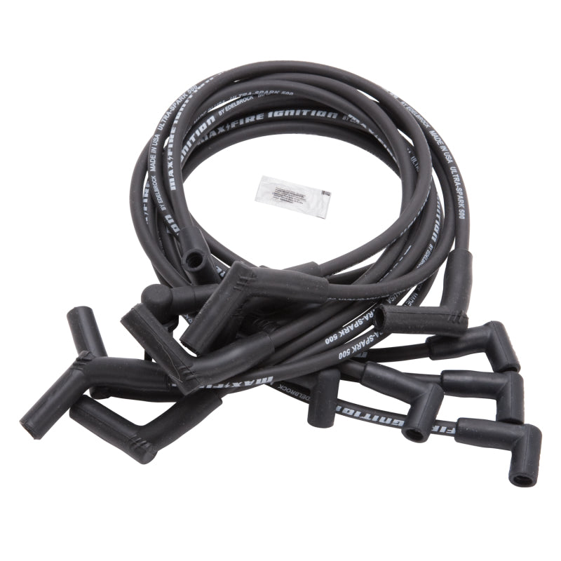 Edelbrock 22704 Spark Wire Set SBF 83-96 500 Ohm Resistance Black (Set of 10)