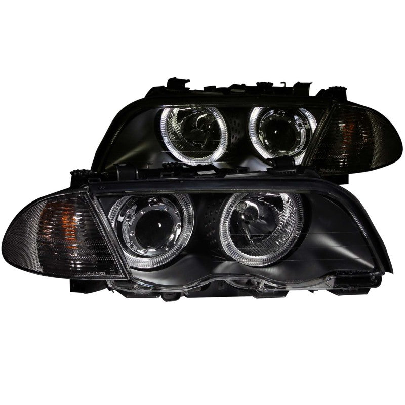 ANZO 121261 1901 fits BMW 99-20 3 Series E46 Projector Headlights w/ Halo Black (CCFL)