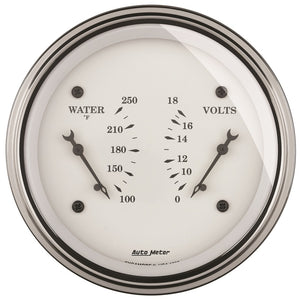 AutoMeter 1630 AutoMeter Gauge Dual Wtmp & Volt 3-3/8in. 250 Deg. F & 18V Elec Old Tyme White