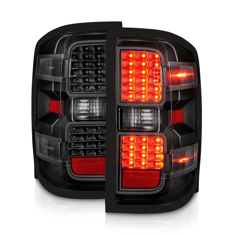 ANZO 311423 fits Chevy 15-19 Silverado 2500HD/3500HD (Factory Halogen Only) LED Tail Lights Black w/Clear Lens