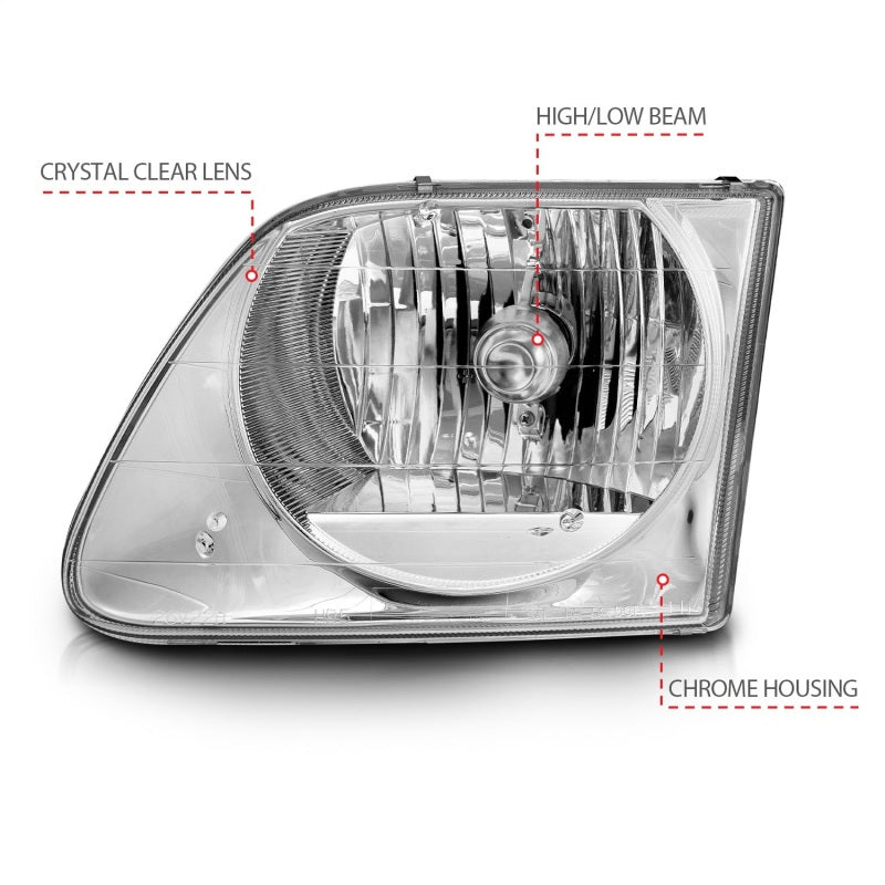 ANZO 111030 1903 fits Ford 97-20 F-150 Crystal Headlights Chrome