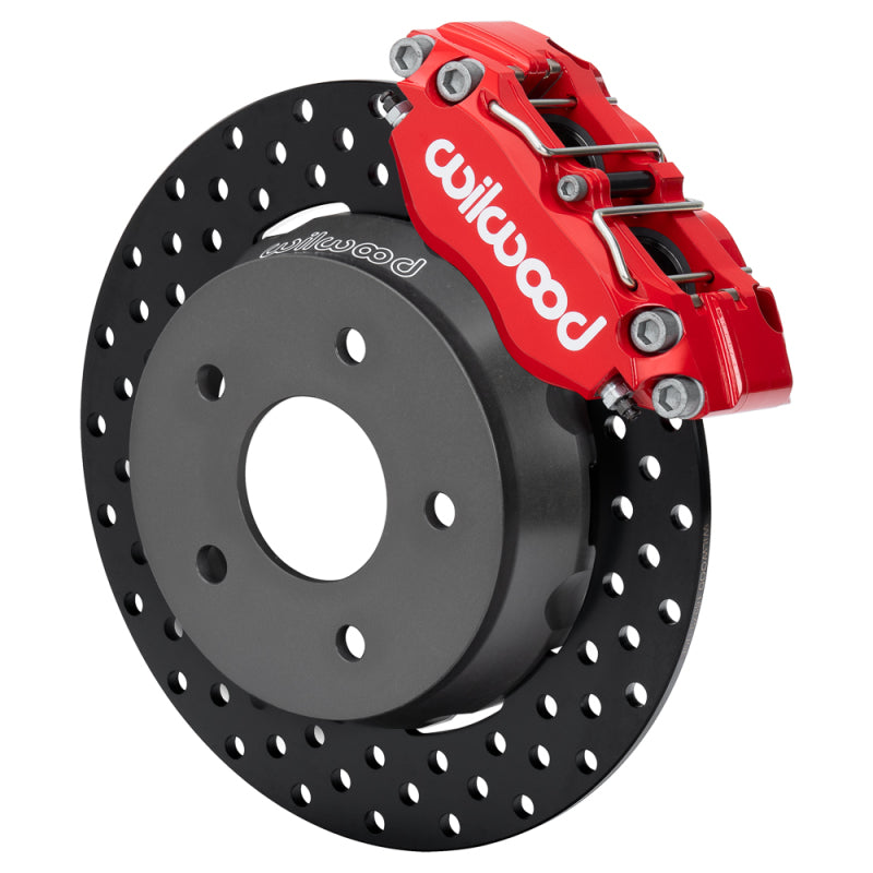 Wilwood 140-18059-DR 22-24 Polaris RZR Turbo/ Pro R 5-Lug Front Big Brake Kit - Drilled Rotors Red