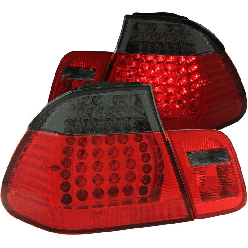 ANZO 321126 1901 fits BMW 99-20 3 Series E46 LED Taillights Red/Smoke 2pc