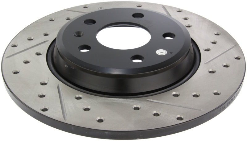 Stoptech 127.33127L Power Slot 09-10 fits Audi A4/A4 Quattro / 08-10 A5 / 10 S4 Rear Left Drilled & Slotted Rotor