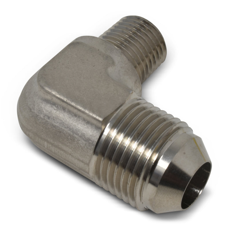Russell 660801 Performance -4 AN to 1/8in NPT 90 Degree Flare to Pipe Adapter (Endura)