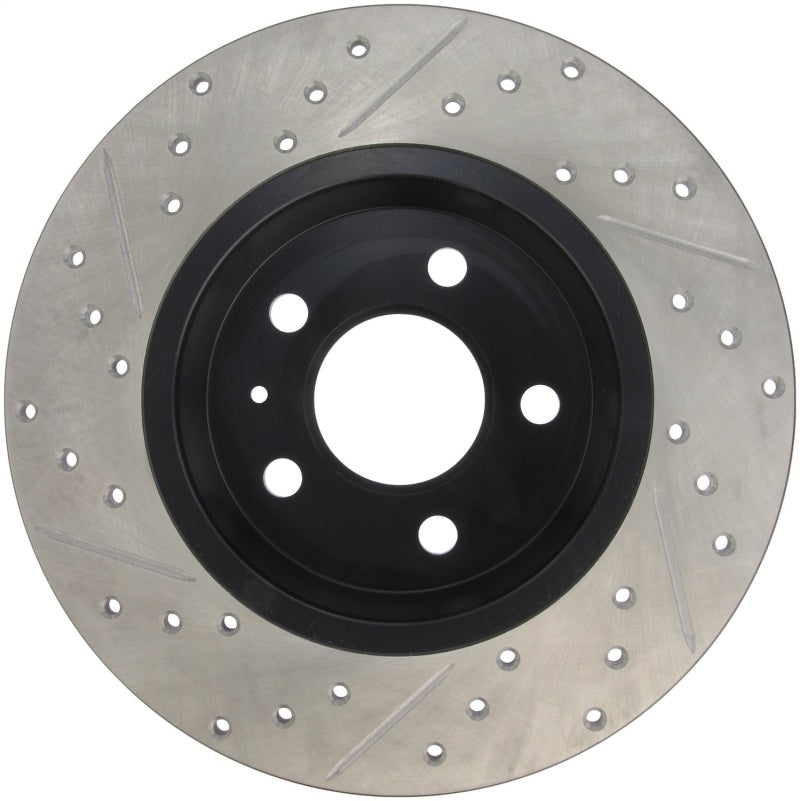 Stoptech 127.33127L Power Slot 09-10 fits Audi A4/A4 Quattro / 08-10 A5 / 10 S4 Rear Left Drilled & Slotted Rotor