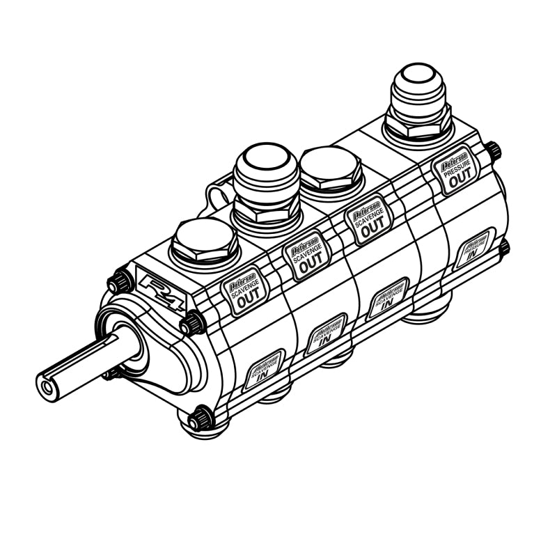 Peterson Fluid Systems 827732 R4 4-Stage Oil Pump - Rear Drive Left Side Mount - HV - Drag Adj.