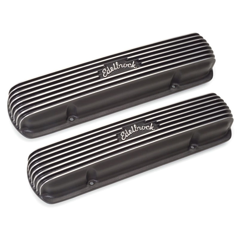 Edelbrock 41303 Valve Cover Classic Series fits Pontiac 1962-1979 301-455 CI V8 Black