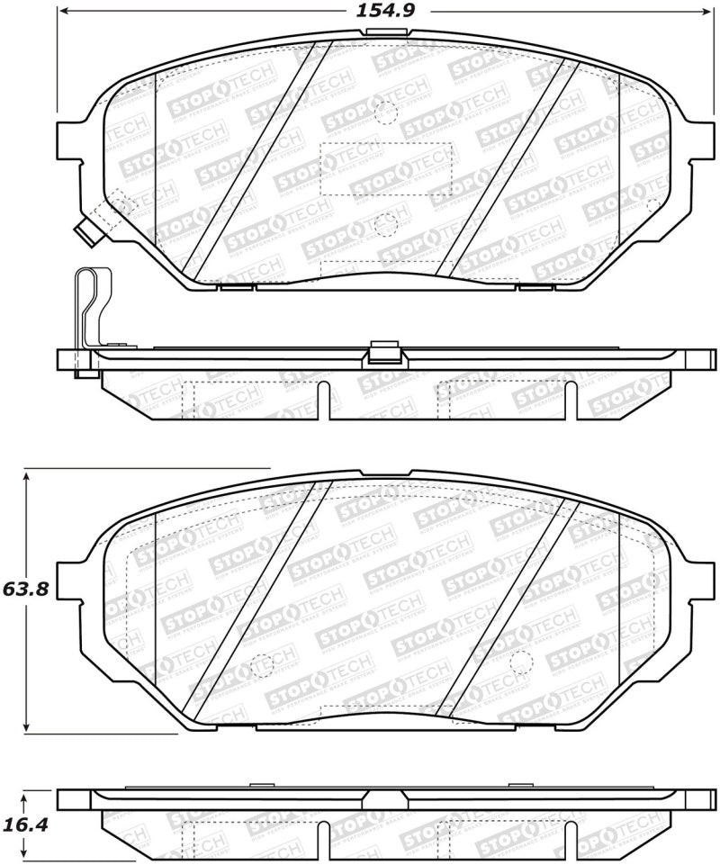 Stoptech 308.1301 Street Brake Pads - Front