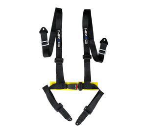 NRG SBH-4PC-SBK int Seat Belt Harness / Buckle Lock- Black