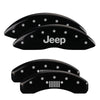 MGP 42020SJPLBK 4 Caliper Covers Engraved F&R 11-18 fits Jeep Grand Cherokee Bla