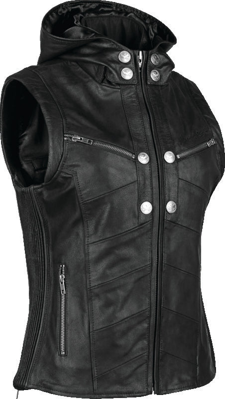 Speed and Strength Hells Belles Leather Vest Womens Black - Medium