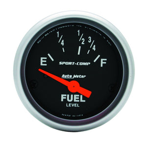 AutoMeter 3318 Autometer Sport Comp 52mm 16-158 Ohms Electronic Fuel Level Gauge