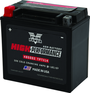 Twin Power 485002 fits  YTX14 High Performance Battery Replaces H-D 65948-00 Mad