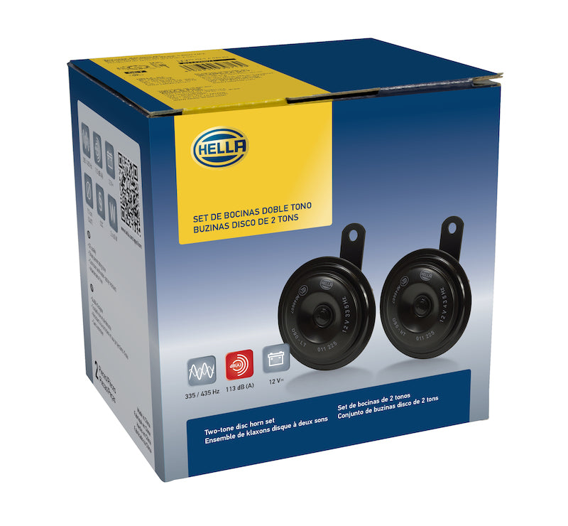 Hella 11225871 Horn Kit Bx Blk Disc 92Mm 12V Univ