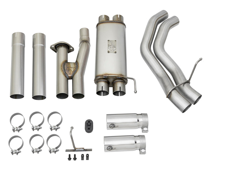 AFE 49-43091-P Rebel Series 3in 409 SS Cat Back Exhaust w/ Polished Tips 17 fit