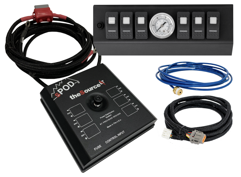 SPOD SLA0708JKR 07-08 fits Jeep Wrangler JK SourceLT w/ Air Gauge and Red LED Switch Panel