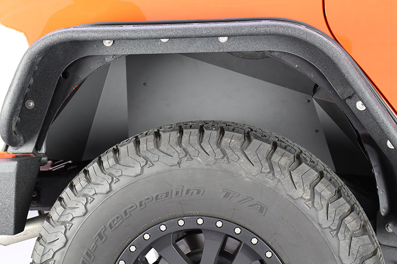 Fishbone Offroad FB33007R fits Jeep 07-18 Wrangler JK Aluminum Rear Inner Fenders - Black Powercoat