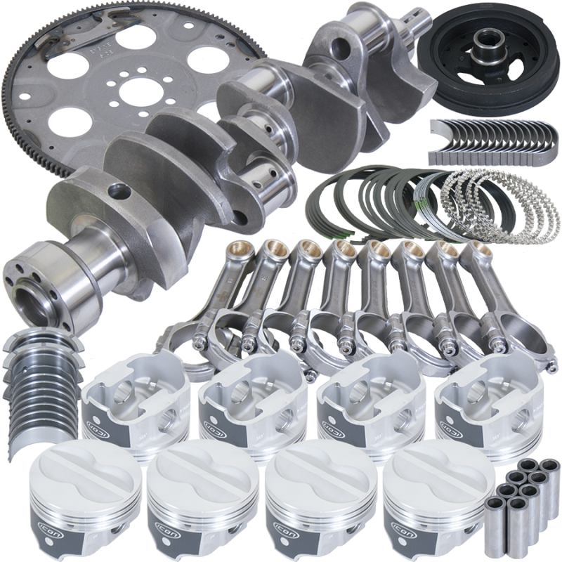 Eagle B13009L00053 fits Chevy 350 1Pc 3.750in Crank 5.700in I-Beam Rod 4.000in Pistons 153 Tooth FP Balanced Assembly