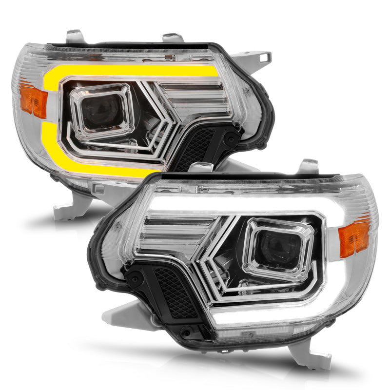 ANZO 111557 fits Toyota 12-15 Tacoma Projector Headlights - w/ Light Bar Switchback Chrome Housing