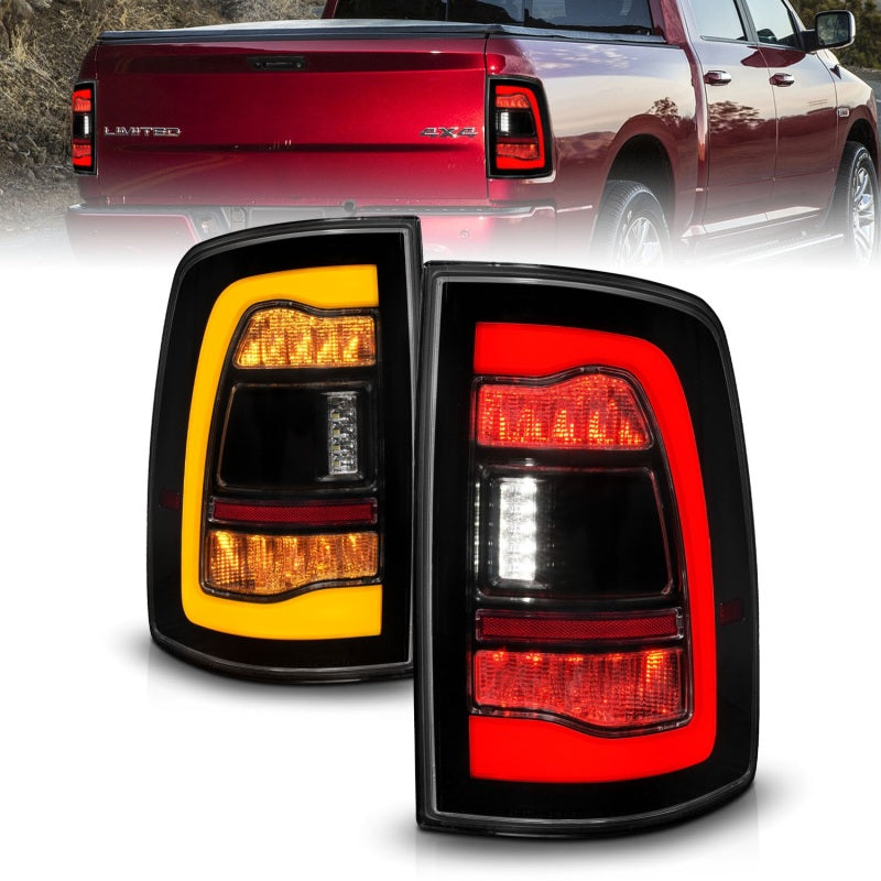 ANZO 311472 fits Dodge 09-18 Ram 1500 Sequential LED Taillights Smoke Black w/Switchback Amber Signal