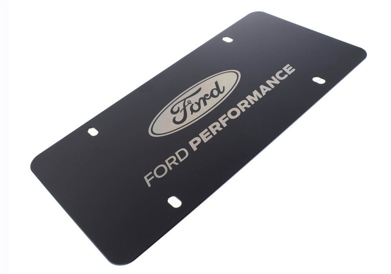 fits Ford Racing M-1828-LB Black Stainless Steel Marque Plate