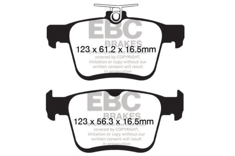 EBC DP22153 14+ fits Audi A3 1.8 Turbo (w/Electronic Parking Brake) Greenstuff Rear Brake Pads