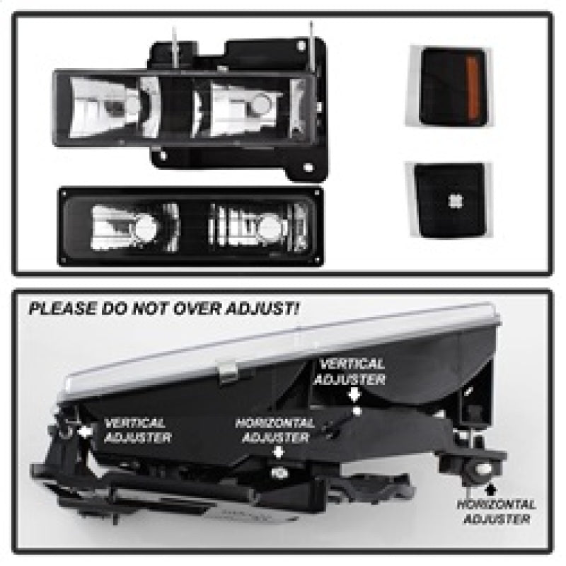 5072221 Xtune fits Chevy 94-98 Suburban Headlights w/ Corner & Parking Lights