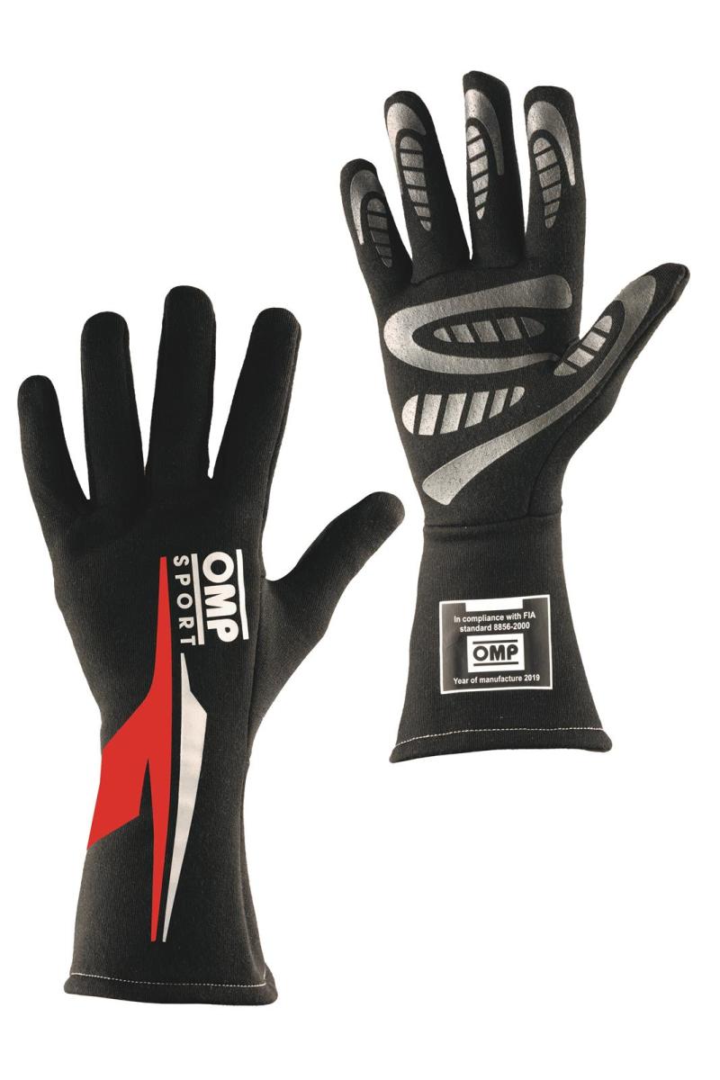 OMP IB/762E/NR/L Os 60 Gloves Black/Red L (Fia/Sfi)