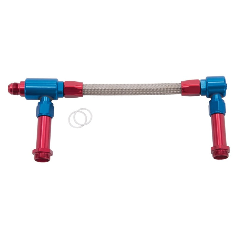 Russell 641270 Performance -8 AN to -8 AN ProFlex Holley 4150 Dual Inlet Carb Kit (Red/Blue)