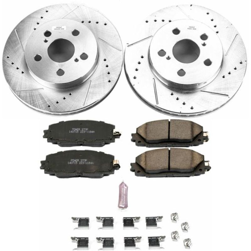 PowerStop K7701 fits Toyota 16-18 Prius Front Z23 Evolution Sport Brake Kit