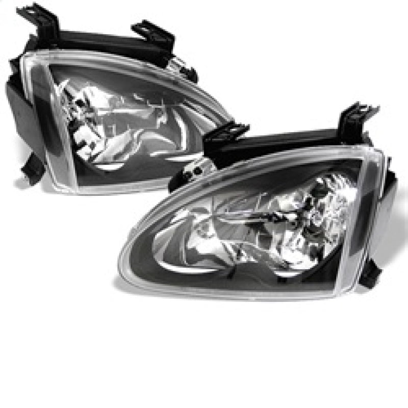 Spyder 5012586 fits Honda 93-97 Del Sol Crystal Headlights Black HD-YD-HD93-BK