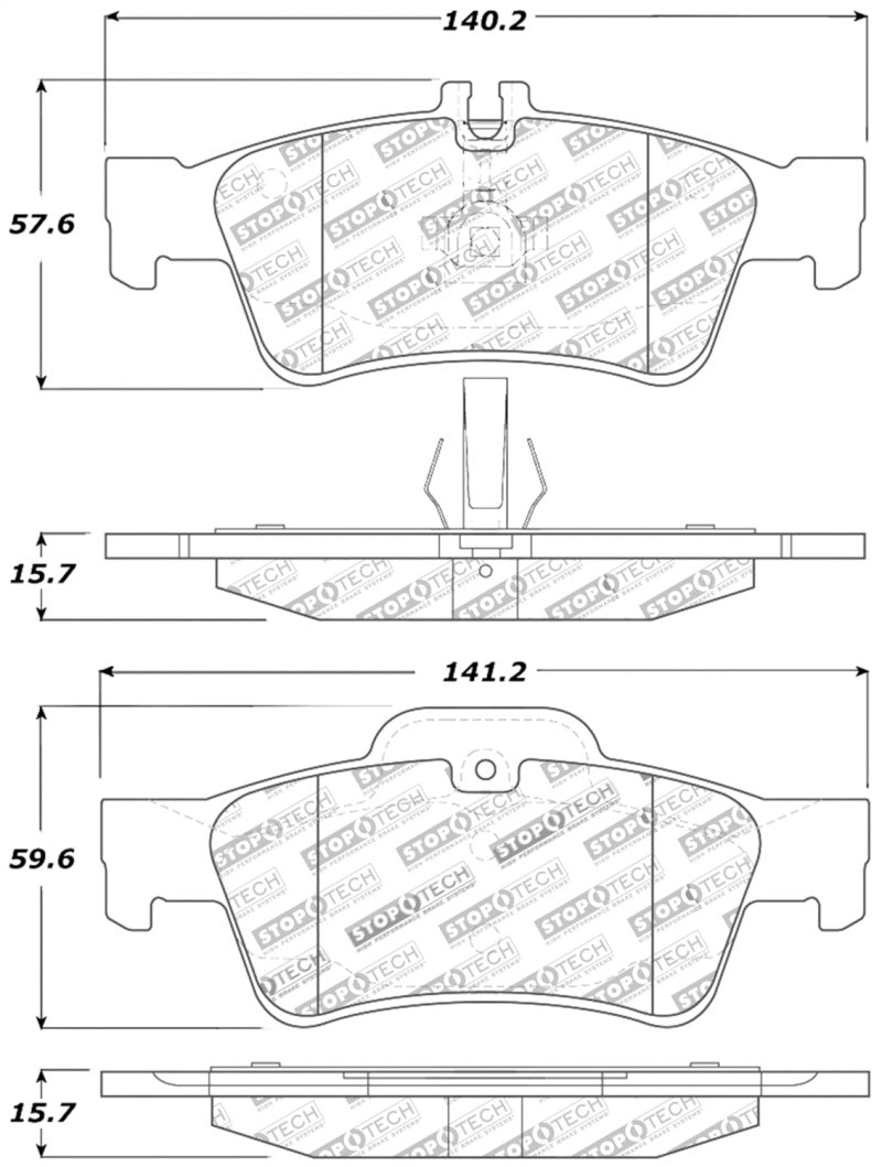 StopTech 308.0986 Street Touring Mercedes Benz Rear Brake Pads