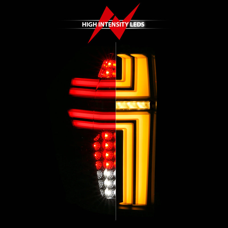 ANZO 21-24 Chevy Suburban/Tahoe Full LED Tail Lights SeqSig Black - Pair