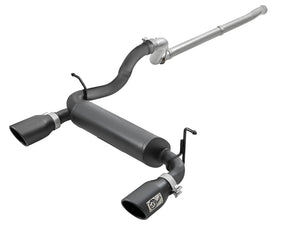 AFE 49-48076-B Series 2.5in 409 SS Cat-Back Exhaust w/ Black Tips 18-19 fits Je