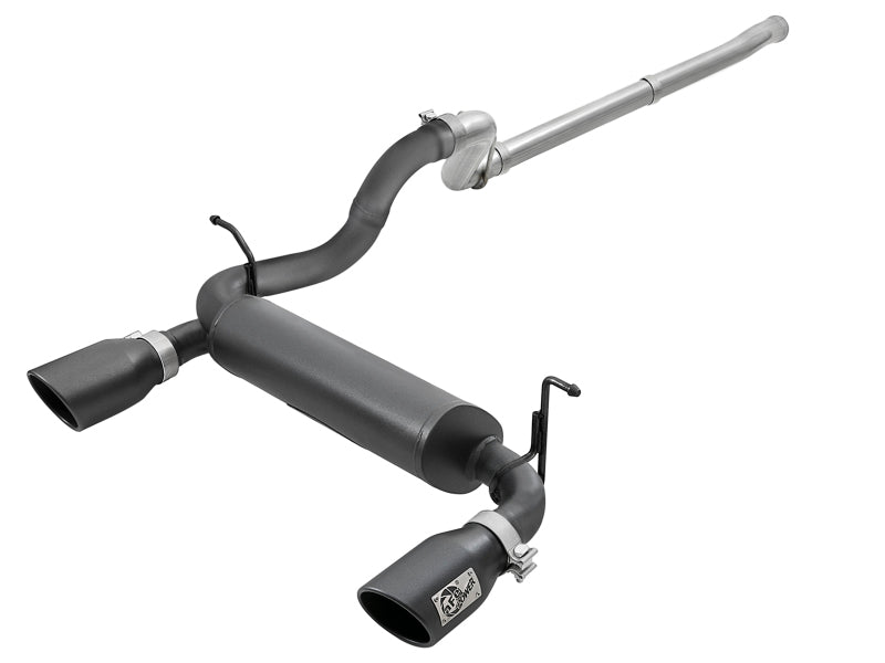 AFE 49-48076-B Series 2.5in 409 SS Cat-Back Exhaust w/ Black Tips 18-19 fits Je