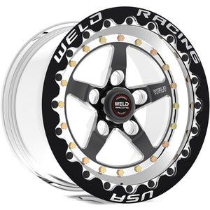 Weld 791B510282F star 15x10 / 5x4.75 BP / 6.5in. BS Black Wheel - Black Singl