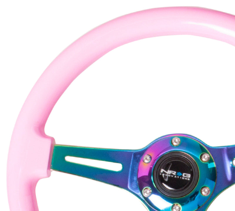 NRG ST-015MC-PK ST-015MC-PK Classic Wood Grain Steering Wheel Solid Pink