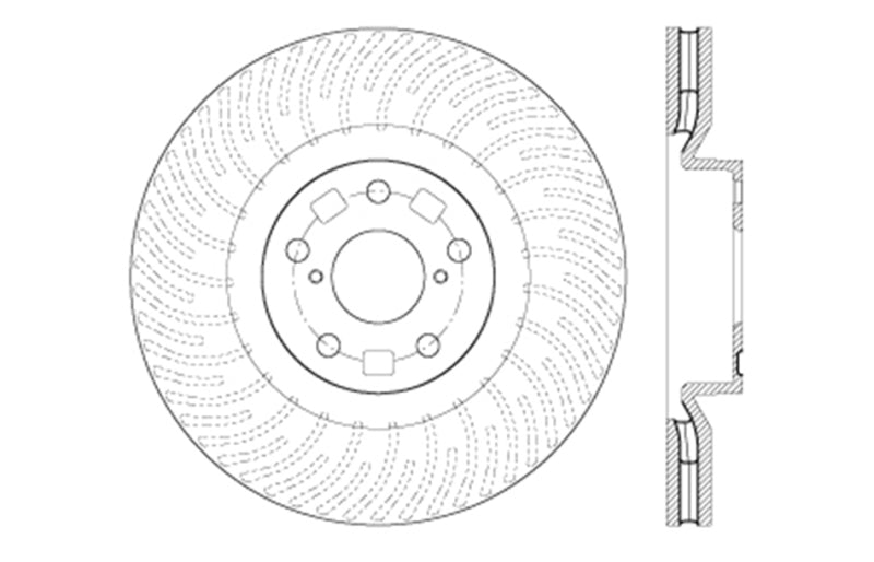 Stoptech 128.44185R 12-15 Lexus IS350 Cross Drilled Right Front Rotor