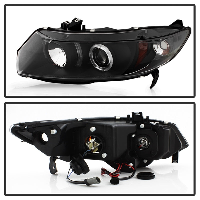 Spyder 5010780 fits Honda 06-08 Civic 2Dr Projector Headlights LED Halo Black H
