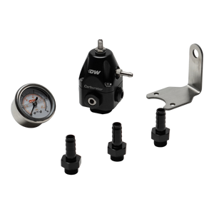 DeatschWerks DWR550C Adjustable Carburetor Regulator w/ 3/8in Barb Fittings and Gauge