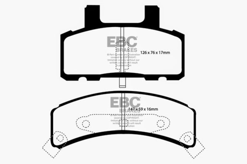 EBC DP21273 fits Cadillac 97-99 Deville 4.6 (Rear Drums) Greenstuff Front Brake Pads