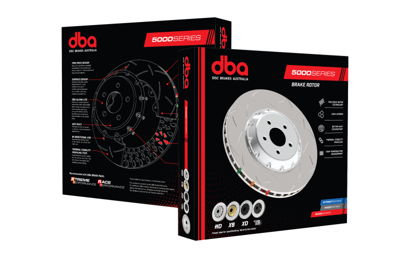DBA 12-13 Audi TT Quattro RS (370mm Front Rotor) Front 5000 Series Drilled Rotor w/Silver Hat