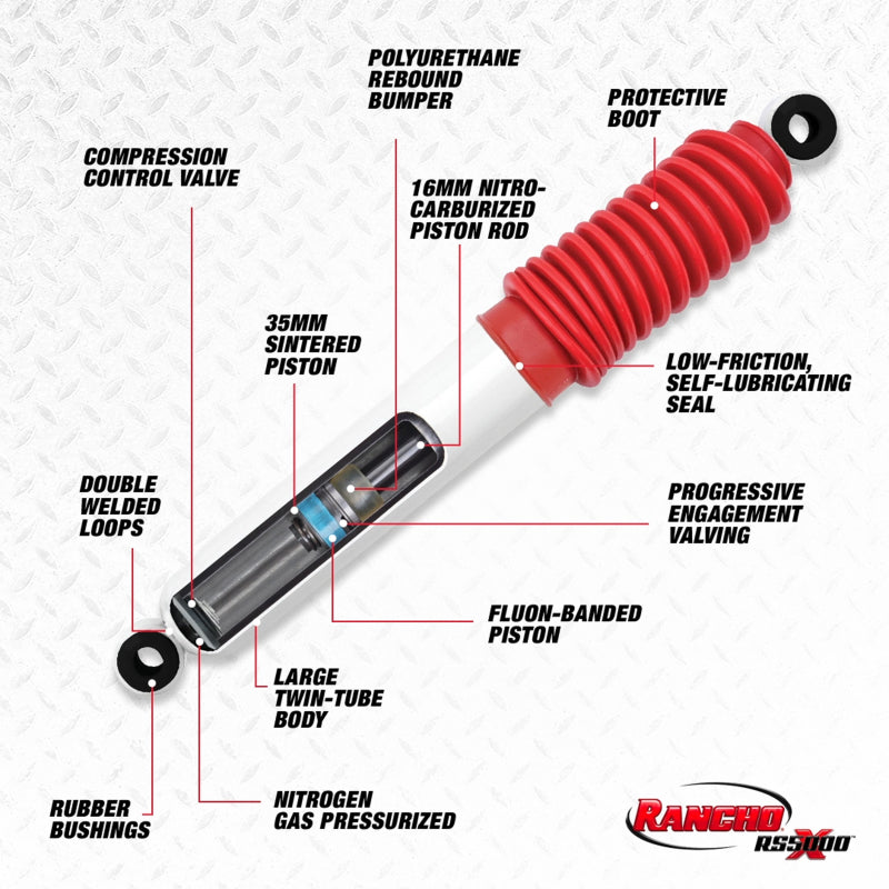 Rancho RS55168 87-95 fits Jeep Wrangler Front RS5000X Shock