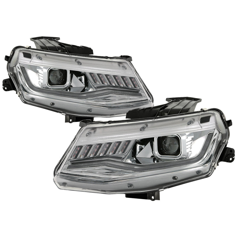 Spyder 5087348 fits Chevy 16-18 Camaro Halogen Model Projector Headlights Chrom